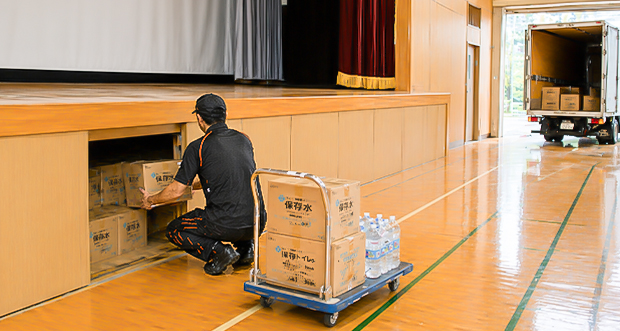 事例：自治体向け災害備蓄品の回収・補充輸送